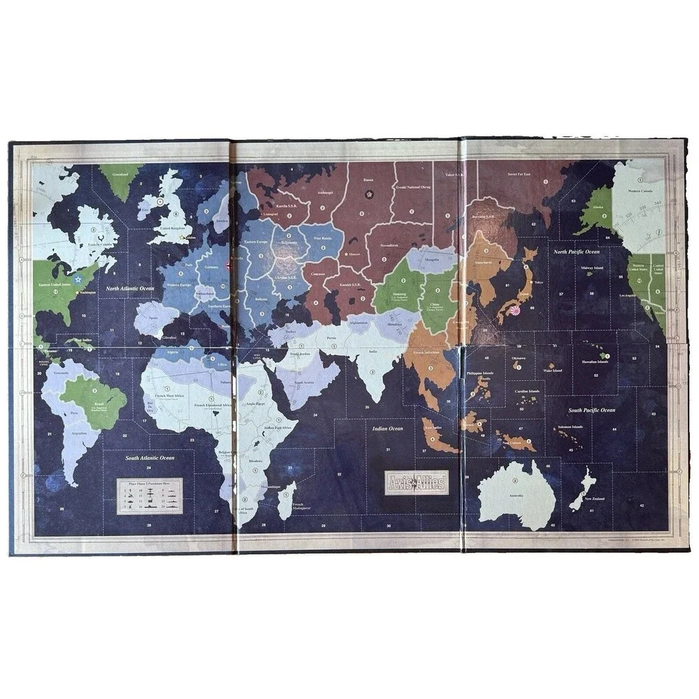 Vintage Axis and Allies Avalon Hill  WWII Strategy Board Game Complete 2004